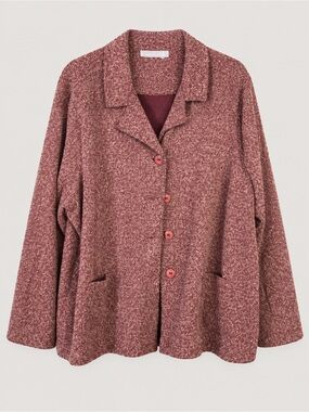 Modern Soul Bouclé Button-Front Jacket in Rose
